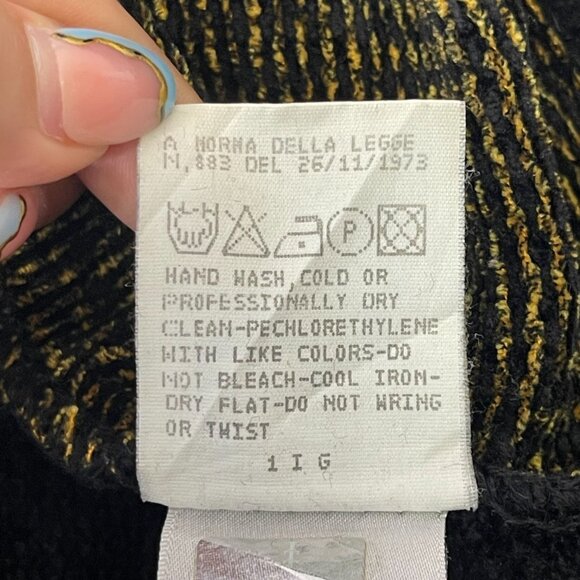 VERSACE Jeans Couture Women's  Black Yellow Turtle Neck Sweater Size Medium - Picture 8 of 9